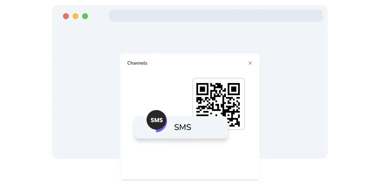 Screenshot of TopMessage's API SMS QR code generation page