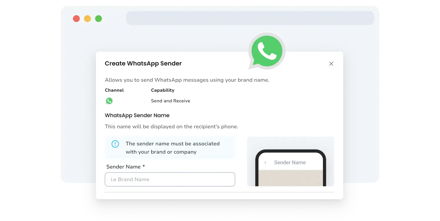 Screenshot of TopMessage's WhatsApp sender submission page