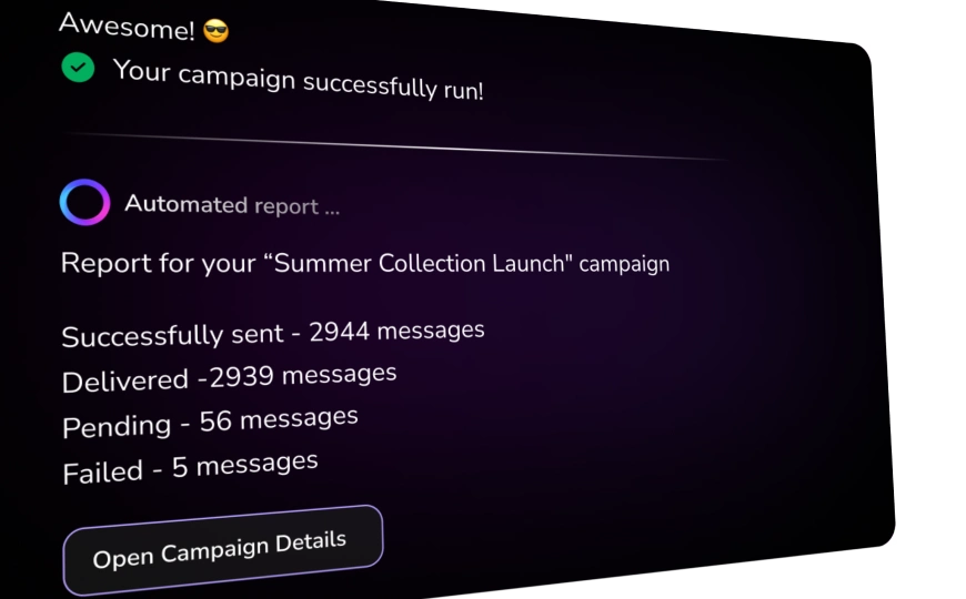 Screenshot of TopAgent interface showing proactive reporting, where AI provides insights and engagement metrics automatically without the user requesting them.