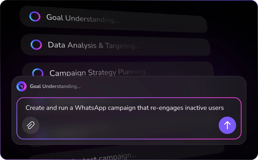 Screenshot of TopMessage WhatsApp Campaign creation screen.