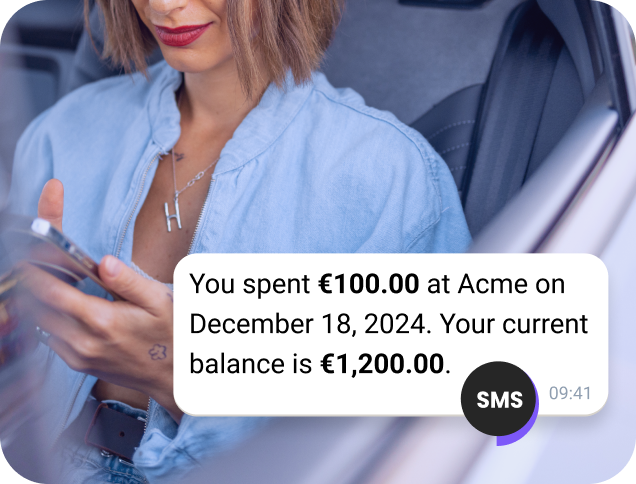 AI-generated SMS message from TopMessage alerting the user about their remaining account balance.