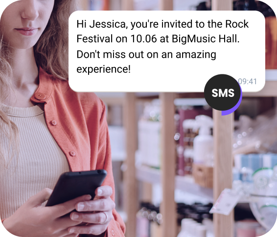 Festive greeting message created by TopMessage AI and sent via SMS, displayed on a smartphone screen.